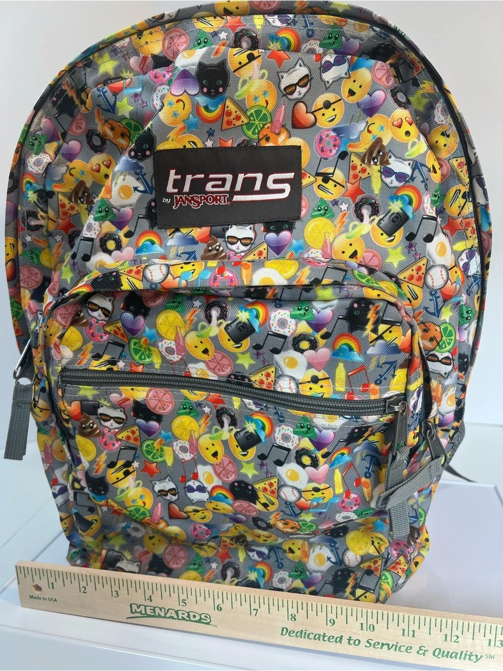 Jansport Trans Fun Bright Large Multicolor Emoji Print Backpack.